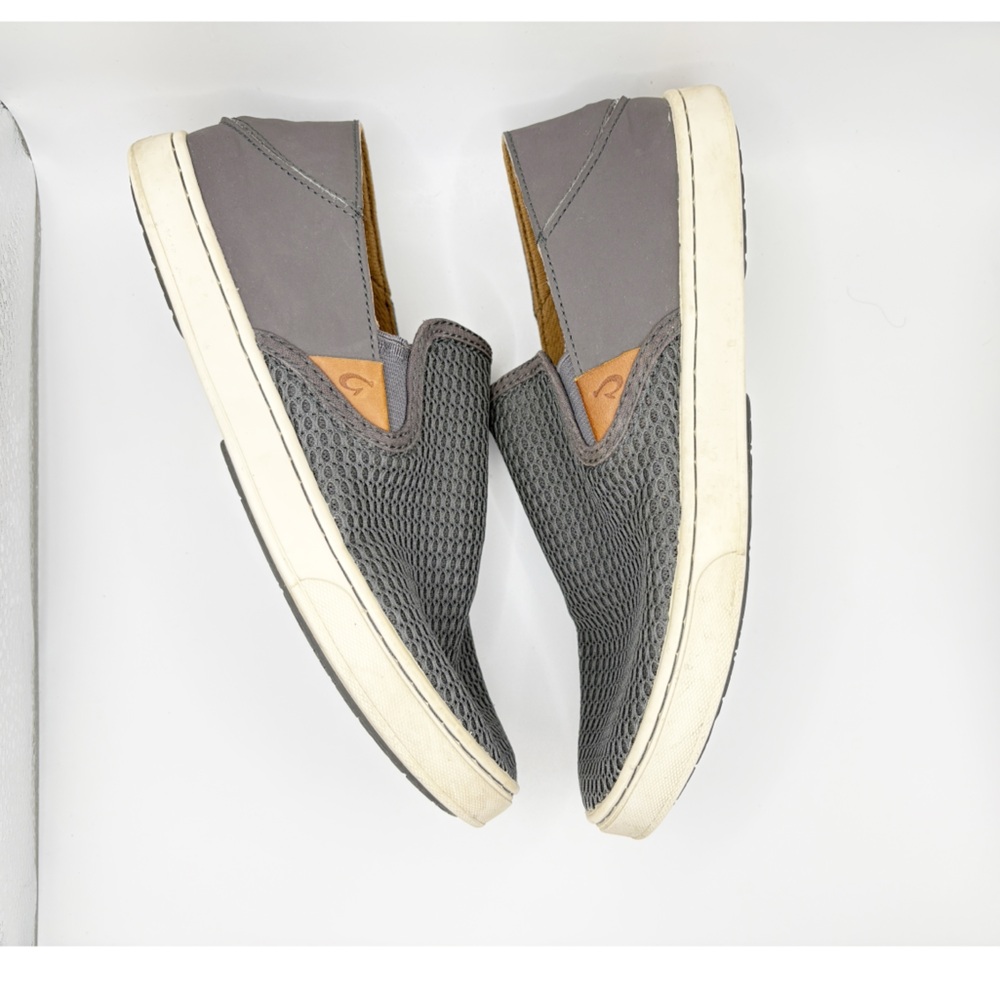 Olukai Pehuea Pavement Grey Slip On Sneakers Womens - Picture 2 of 5